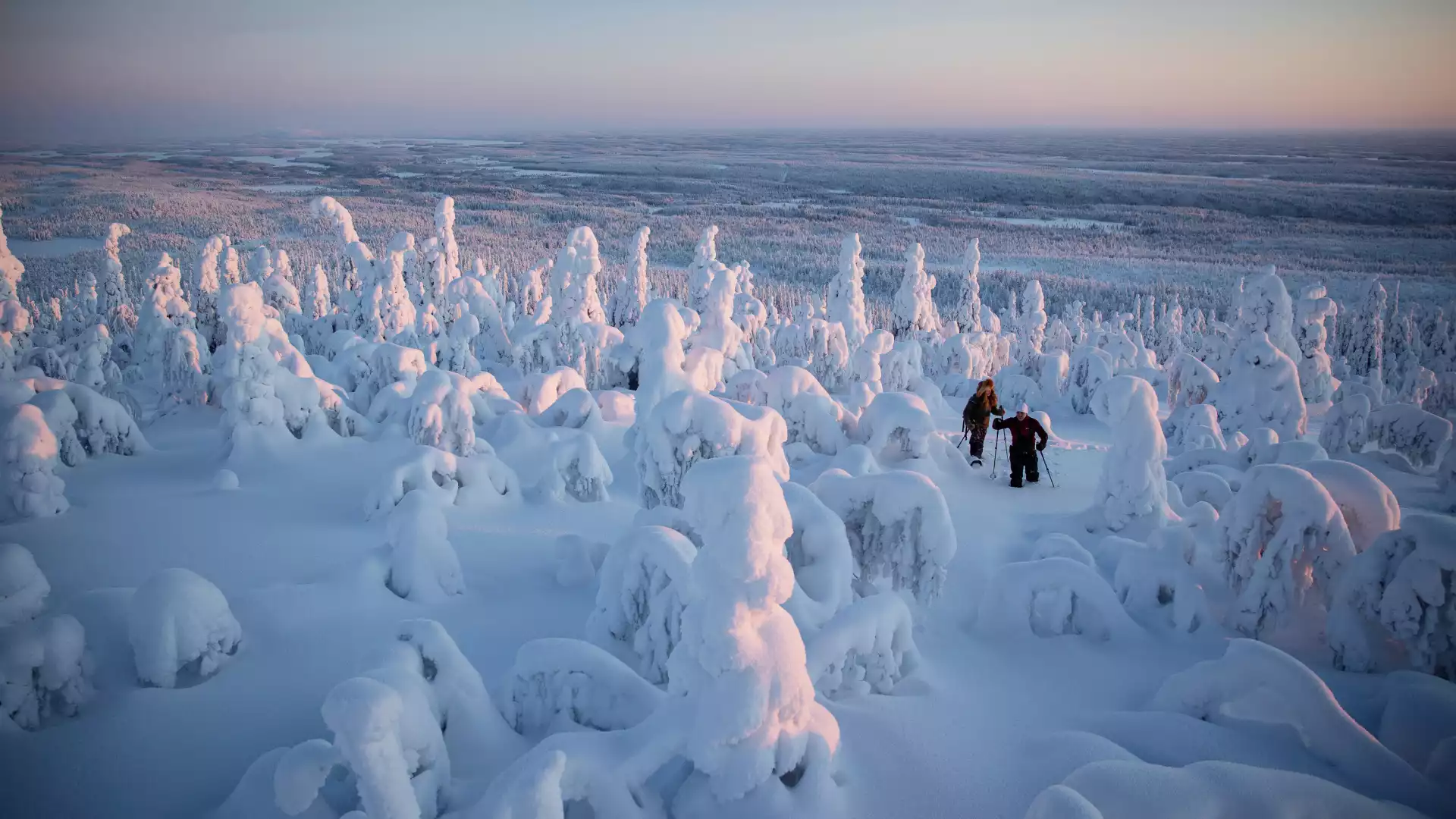 Naar de top van Valtavaara op sneeuwschoenen